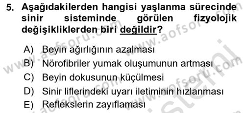 Fiziksel Rehabilitasyon Dersi 2019 - 2020 Yılı (Vize) Ara Sınav Soruları 5. Soru