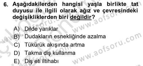 Fiziksel Rehabilitasyon Dersi 2019 - 2020 Yılı (Vize) Ara Sınav Soruları 6. Soru