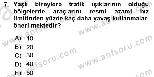 Fiziksel Rehabilitasyon Dersi Ara Sınavı Deneme Sınav Soruları 7. Soru