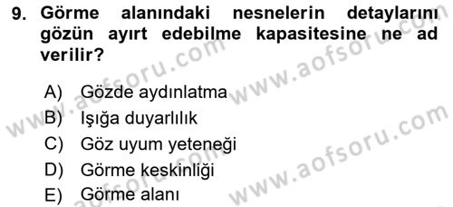 Fiziksel Rehabilitasyon Dersi Ara Sınavı Deneme Sınav Soruları 9. Soru