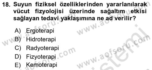 Fiziksel Rehabilitasyon Dersi 2019 - 2020 Yılı (Final) Dönem Sonu Sınavı 18. Soru