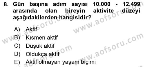 Fiziksel Rehabilitasyon Dersi 2019 - 2020 Yılı (Final) Dönem Sonu Sınavı 8. Soru