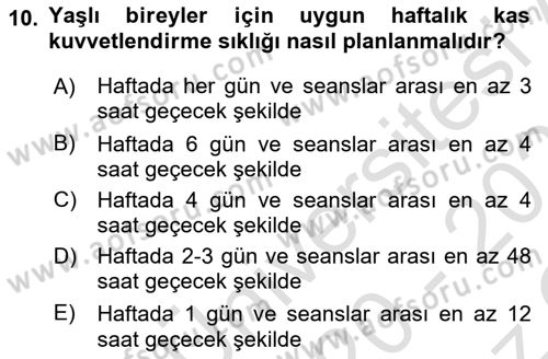 Fiziksel Rehabilitasyon Dersi 2020 - 2021 Yılı Yaz Okulu Sınav Soruları 10. Soru