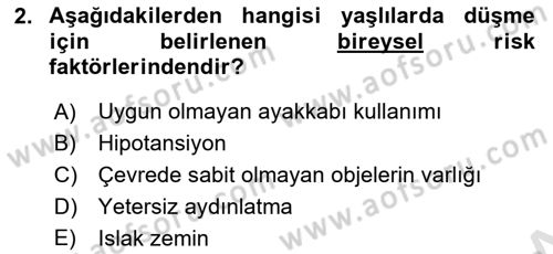 Fiziksel Rehabilitasyon Dersi 2020 - 2021 Yılı Yaz Okulu Sınav Soruları 2. Soru