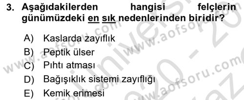 Fiziksel Rehabilitasyon Dersi 2020 - 2021 Yılı Yaz Okulu Sınav Soruları 3. Soru