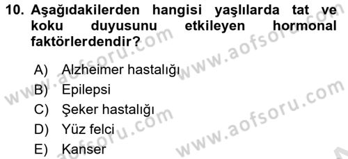 Fiziksel Rehabilitasyon Dersi Ara Sınavı Deneme Sınav Soruları 10. Soru