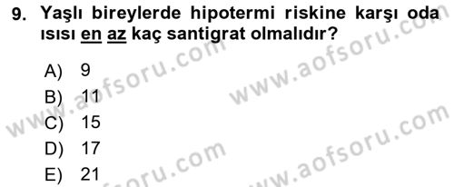 Fiziksel Rehabilitasyon Dersi 2021 - 2022 Yılı (Vize) Ara Sınav Soruları 9. Soru