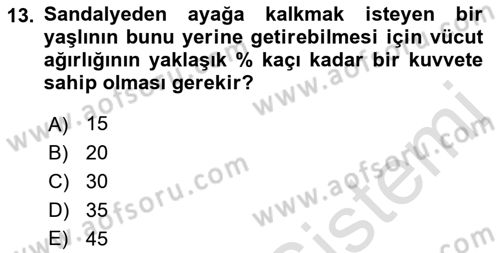 Fiziksel Rehabilitasyon Dersi 2021 - 2022 Yılı Yaz Okulu Sınav Soruları 13. Soru