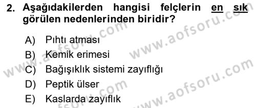 Fiziksel Rehabilitasyon Dersi 2021 - 2022 Yılı Yaz Okulu Sınav Soruları 2. Soru