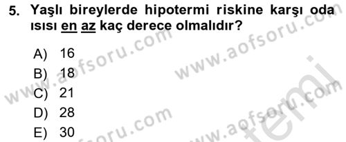Fiziksel Rehabilitasyon Dersi 2021 - 2022 Yılı Yaz Okulu Sınav Soruları 5. Soru