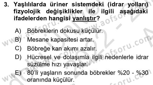 Fiziksel Rehabilitasyon Dersi 2022 - 2023 Yılı (Vize) Ara Sınav Soruları 3. Soru
