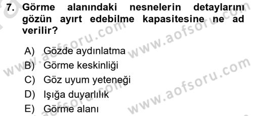 Fiziksel Rehabilitasyon Dersi 2022 - 2023 Yılı (Vize) Ara Sınav Soruları 7. Soru