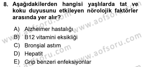 Fiziksel Rehabilitasyon Dersi 2022 - 2023 Yılı (Vize) Ara Sınav Soruları 8. Soru