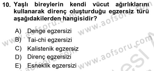 Fiziksel Rehabilitasyon Dersi 2022 - 2023 Yılı (Final) Dönem Sonu Sınavı 10. Soru