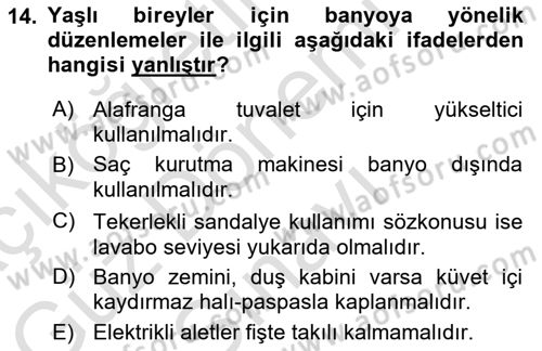 Fiziksel Rehabilitasyon Dersi 2022 - 2023 Yılı (Final) Dönem Sonu Sınav Soruları 14. Soru