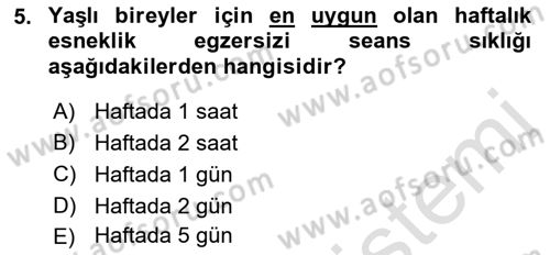 Fiziksel Rehabilitasyon Dersi 2022 - 2023 Yılı (Final) Dönem Sonu Sınav Soruları 5. Soru