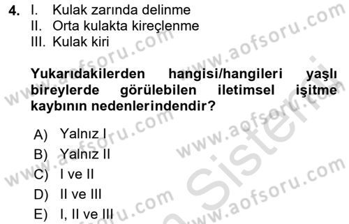 Fiziksel Rehabilitasyon Dersi 2022 - 2023 Yılı Yaz Okulu Sınav Soruları 4. Soru