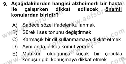 Fiziksel Rehabilitasyon Dersi 2022 - 2023 Yılı Yaz Okulu Sınav Soruları 9. Soru