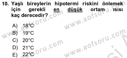 Fiziksel Rehabilitasyon Dersi 2023 - 2024 Yılı (Vize) Ara Sınavı 10. Soru