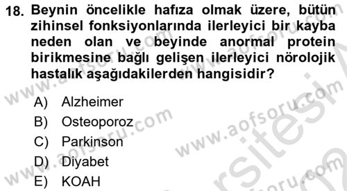 Fiziksel Rehabilitasyon Dersi 2023 - 2024 Yılı (Vize) Ara Sınavı 18. Soru