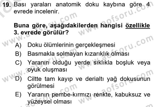 Fiziksel Rehabilitasyon Dersi Ara Sınavı Deneme Sınav Soruları 19. Soru
