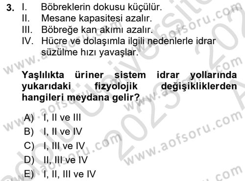 Fiziksel Rehabilitasyon Dersi 2023 - 2024 Yılı (Vize) Ara Sınav Soruları 3. Soru
