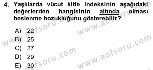 Fiziksel Rehabilitasyon Dersi Ara Sınavı Deneme Sınav Soruları 4. Soru