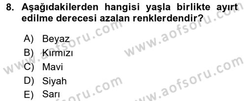 Fiziksel Rehabilitasyon Dersi Ara Sınavı Deneme Sınav Soruları 8. Soru