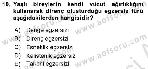 Fiziksel Rehabilitasyon Dersi 2023 - 2024 Yılı Yaz Okulu Sınav Soruları 10. Soru