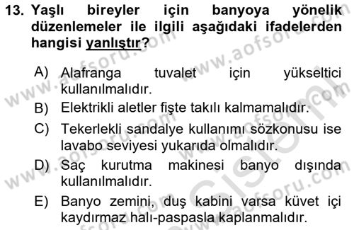 Fiziksel Rehabilitasyon Dersi 2023 - 2024 Yılı Yaz Okulu Sınav Soruları 13. Soru