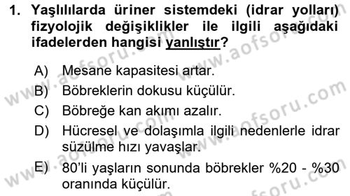 Fiziksel Rehabilitasyon Dersi 2024 - 2025 Yılı (Vize) Ara Sınav Soruları 1. Soru