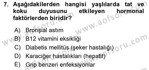 Fiziksel Rehabilitasyon Dersi 2024 - 2025 Yılı (Vize) Ara Sınav Soruları 7. Soru