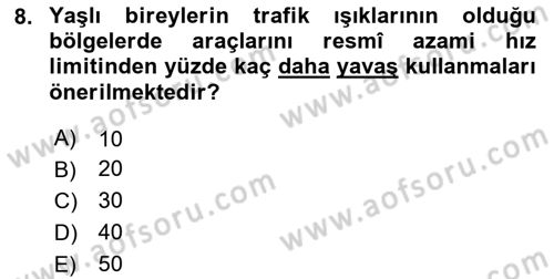 Fiziksel Rehabilitasyon Dersi 2024 - 2025 Yılı (Vize) Ara Sınav Soruları 8. Soru