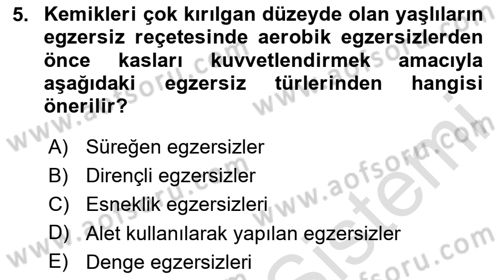 Fiziksel Rehabilitasyon Dersi 2024 - 2025 Yılı Yaz Okulu Sınav Soruları 5. Soru