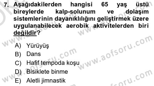 Fiziksel Rehabilitasyon Dersi 2024 - 2025 Yılı Yaz Okulu Sınav Soruları 7. Soru