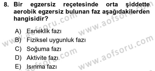 Fiziksel Rehabilitasyon Dersi 2024 - 2025 Yılı Yaz Okulu Sınav Soruları 8. Soru