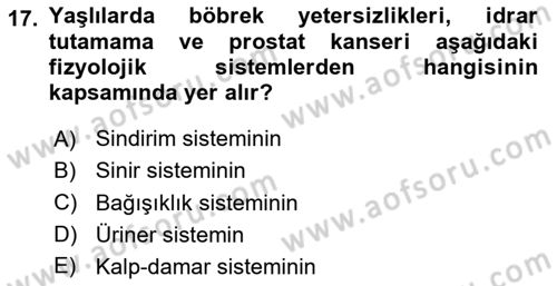 Fiziksel Rehabilitasyon Dersi 2025 - 2026 Yılı (Vize) Ara Sınav Soruları 17. Soru
