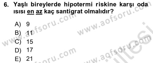 Fiziksel Rehabilitasyon Dersi 2025 - 2026 Yılı (Vize) Ara Sınav Soruları 6. Soru