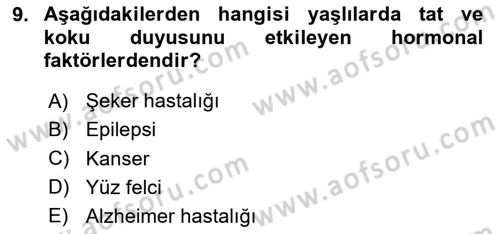 Fiziksel Rehabilitasyon Dersi 2025 - 2026 Yılı (Vize) Ara Sınav Soruları 9. Soru