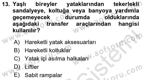 Fiziksel Rehabilitasyon Dersi 2025 - 2026 Yılı (Final) Dönem Sonu Sınav Soruları 13. Soru