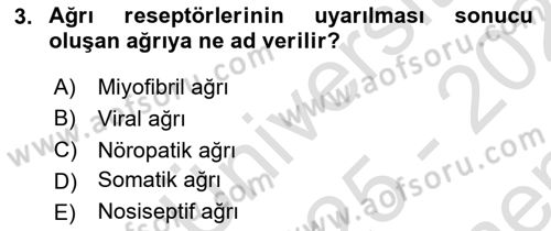 Fiziksel Rehabilitasyon Dersi 2025 - 2026 Yılı (Final) Dönem Sonu Sınav Soruları 3. Soru