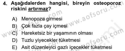 Temel Gerontoloji Dersi 2016 - 2017 Yılı (Final) Dönem Sonu Sınav Soruları 4. Soru
