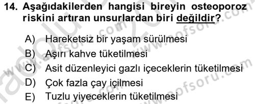 Temel Gerontoloji Dersi 2017 - 2018 Yılı (Vize) Ara Sınavı 14. Soru