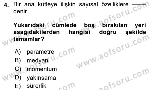 Temel Gerontoloji Dersi 2018 - 2019 Yılı (Vize) Ara Sınav Soruları 4. Soru