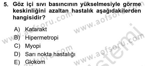 Temel Gerontoloji Dersi 2019 - 2020 Yılı (Final) Dönem Sonu Sınavı 5. Soru