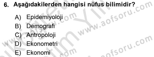 Temel Gerontoloji Dersi 2020 - 2021 Yılı Yaz Okulu Sınav Soruları 6. Soru
