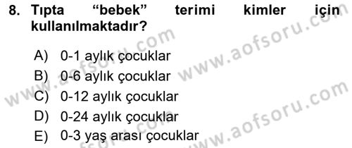 Temel Gerontoloji Dersi 2021 - 2022 Yılı (Vize) Ara Sınav Soruları 8. Soru
