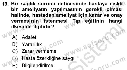 Temel Gerontoloji Dersi 2021 - 2022 Yılı (Final) Dönem Sonu Sınav Soruları 19. Soru