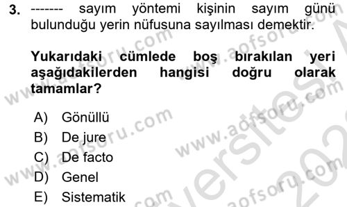Temel Gerontoloji Dersi 2021 - 2022 Yılı Yaz Okulu Sınav Soruları 3. Soru