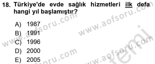 Temel Gerontoloji Dersi 2022 - 2023 Yılı Yaz Okulu Sınav Soruları 18. Soru